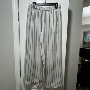 BCBGMaxAzria Cream and Blue Joggers with Elastic Waistband